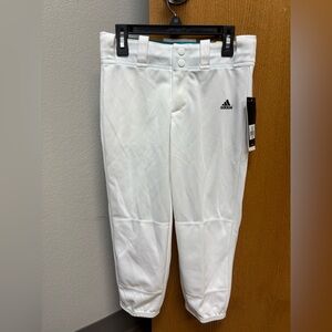 NWT Adidas Girls White Softball Pants